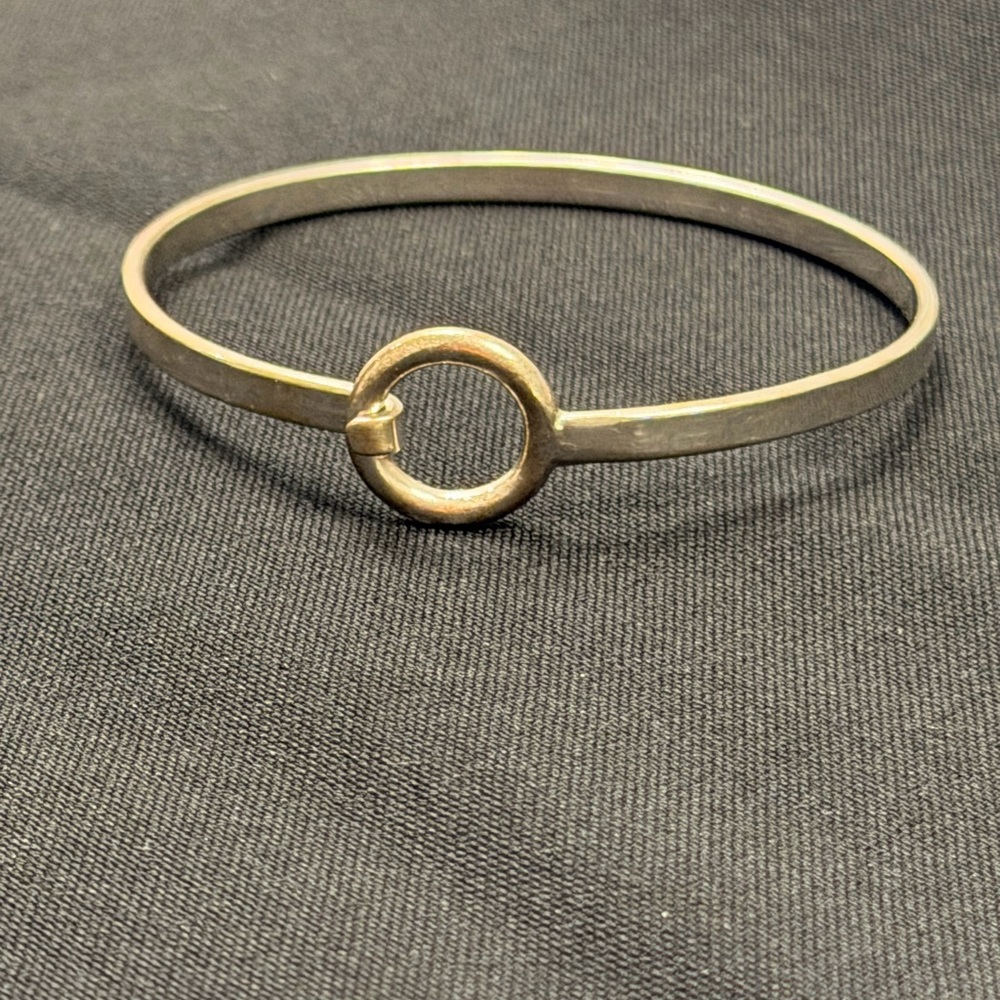 🖤 Vintage European Artisan Sterling Silver Bracelet with Hidden Diamond Accent 💎 - Picture 7 of 11